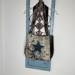 Cowhide and Leather Tote, Star Detail